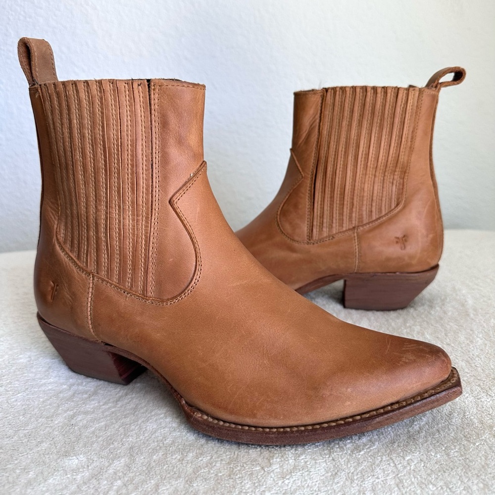 Frye Sacha Chelsea Boot Brown Calf Leather Women’s 8 B - Picture 4 of 14